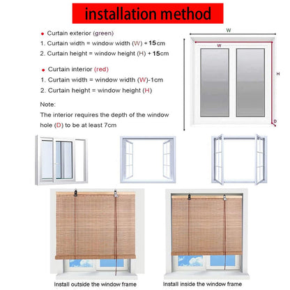 Custom Handmade Bamboo Blinds and Shades for Indoor and Outdoor Use - A+ Carbonized Colour