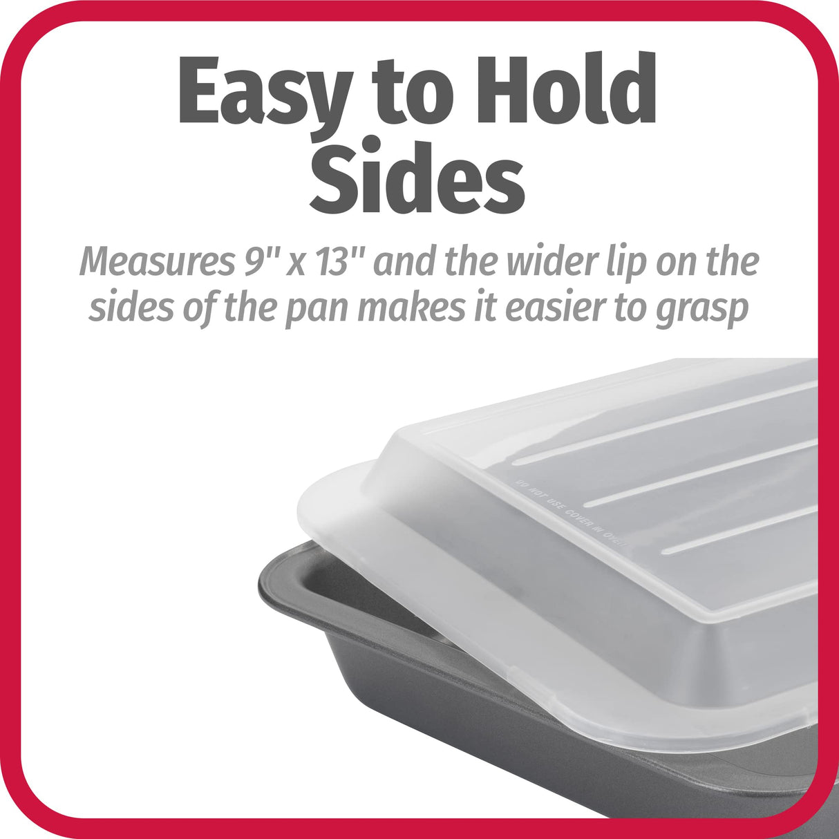 GoodCook Set of 2 Nonstick Steel 13" x 9" Cake Baking Pans with Covers, Gray GoodCook