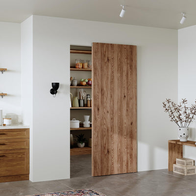 32" Concealed Sliding Barn Door Hardware Kit with Soft Close Mechanism for 24-28in Passage Opening, Hidden Aluminum Track System, Wall Mount for Interior Wooden Door (NO Door)