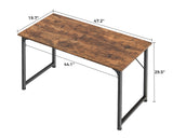 Huuger Computer Desk, 48 Inch Office Desk, Gaming Desk with Storage, Writing Desk Work Desk for Home Office, Study, Modern Simple Desk, Large Legroom, Metal Frame, Rustic Brown Huuger