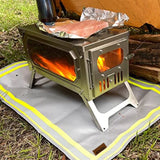SoloWilder Wood Stove Mat 32" x 20" Fire Pit Grill Mat for Tent Stove Deck Patio Grass Lawn Campsite Insulation Protection SoloWilder