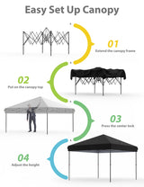 Hipicute 10x10 Pop Up Canopy Tent Outdoor Canopy with Removable Sidewalls Heavy Duty Commercial Instant Tent Shelter (Black, 4-Sidewall) Hipicute
