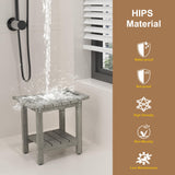 oridom HIPS Shower Benches for Inside Shower, Shower Stool with Space-Efficient Storage Shelf, Waterproof Shower Chair Seat for Spa Bathroom(Light Gray) oridom