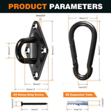 Aheucndg 1700 lb Capacity Hammock Hanging kit, 2 Pack M10 Premium Heavy Duty Pad Eye Hooks + 2 Pack Snap Hooks and 8 Pack Heavy Duty Screws for Outdoor Indoor Activity. Aheucndg