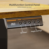 Claiks Electric Standing Desk with Shelf, 48 Inch Height Adjustable Standing Desk with LED Lights & Monitor Stand, Black Frame/Rustic Brown Top Claiks