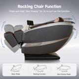 Real Relax Dual Core S Track Massage Chair,Full Body Recliner with Zero Gravity,Rocking Function,Back and Calf Heating,12 Auto Modes,Bluetooth,Foot Roller,Home or Office Use,Gray and Brown Real Relax