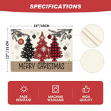 Artoid Mode Red Pine Trees Balls Merry Christmas Placemats Set of 4, 12x18 Inch Winter Xmas Table Mats for Party Kitchen Dining Decoration Artoid Mode