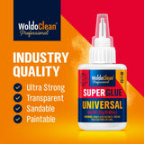 Super Glue for All Purpose Extra Strong 0.88oz - Waterproof, Heat-Resistant, Clear Glue with Precise Nozzle WoldoClean