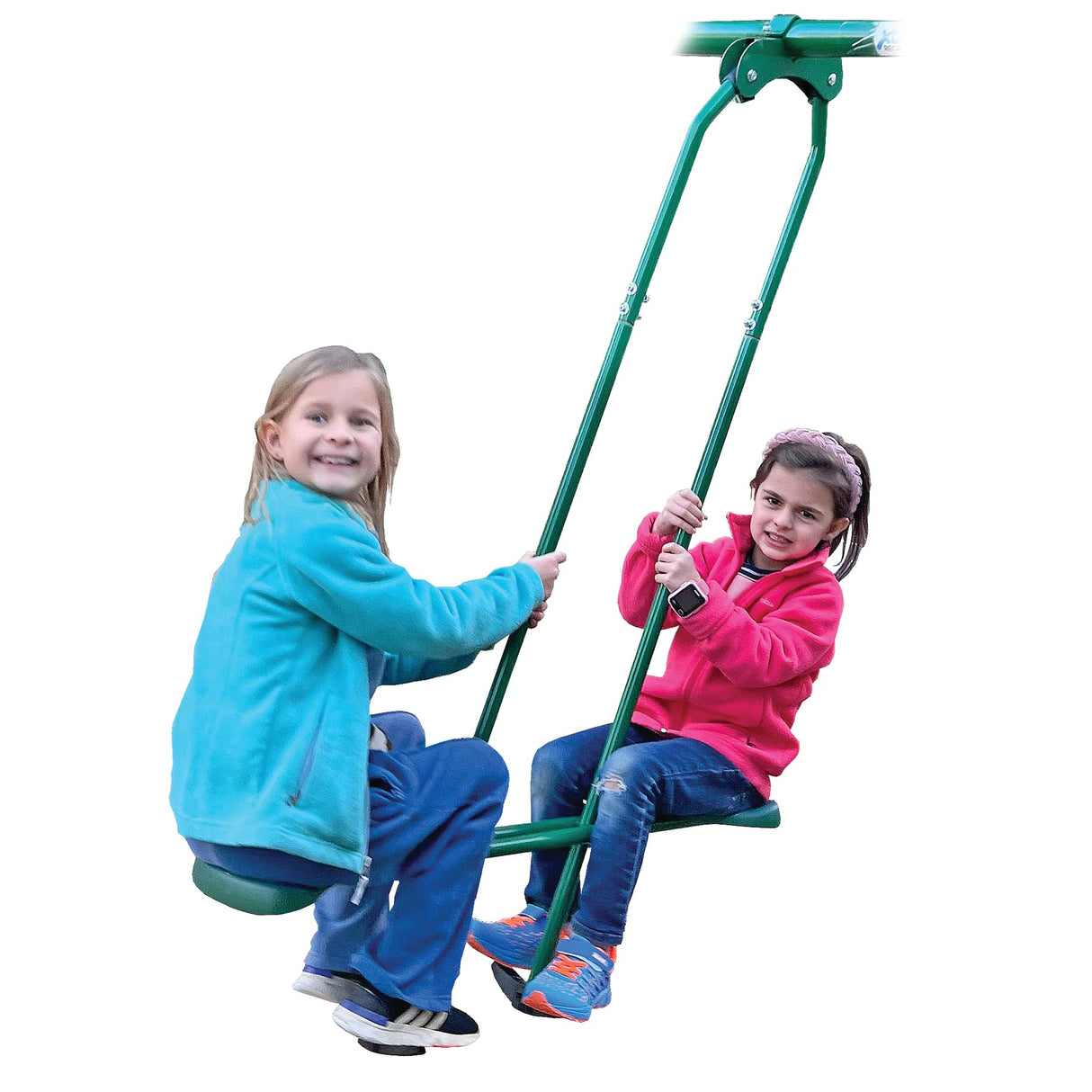Swing, Climb and Glide Play Center. Backyard Playground Set. Easy Assembly, 7 User / 5 Station Metal Outdoor Play Set for Kids with Two Climbing Stations. 176" L x 69" Deep x 73" H, by XDP Recreation XDP RECREATION