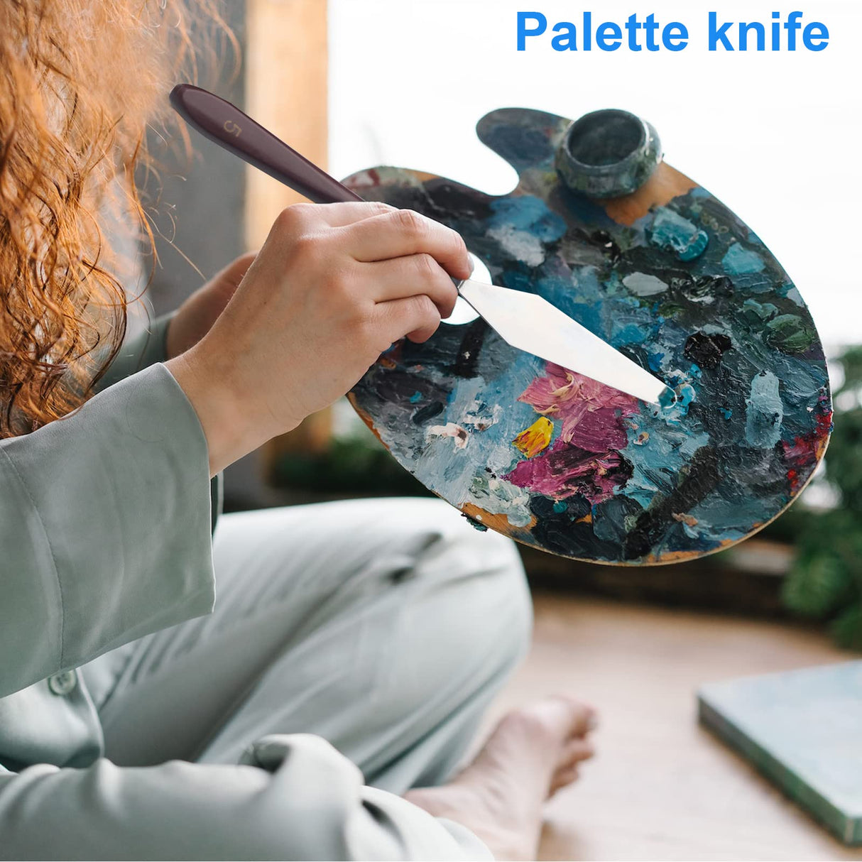 5 Piece Palette knifes Painting Knife Set for Oil, Acrylic Paint,Cake Decorating,Stainless Steel Pallet Knife Paint Knife Art Spatula for Various Types of Painting,ColorMixing,Smearing Herain