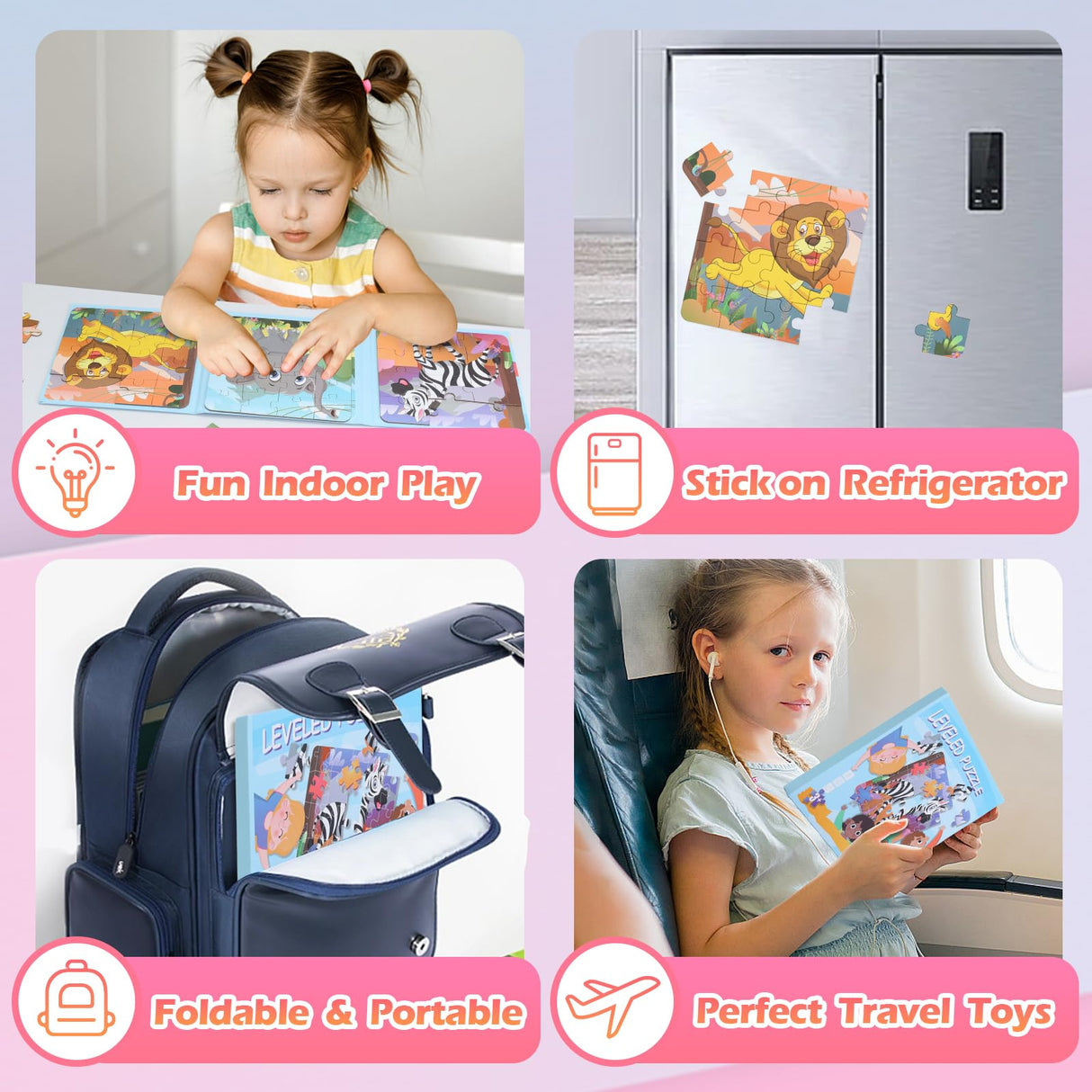 Magnetic Puzzles for Kids Ages 3 4 5 6, Puzzles for Kids Ages 4-8, Toddler Puzzles Ages 2-4, Wooden Jigsaw Puzzles Book for Preschool Toddlers, Travel Toys for 3-5 Year Old Board Games Boys and Girls YSCEN