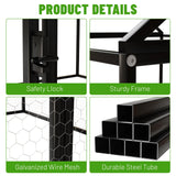 NUGRIART Metal Chicken Coop with Waterproof Cover, 79"x40"x40" Portable Poultry Cage, Outdoor Backyard Farm Walk-in Hen House for Chickens, Ducks, Rabbits and Small Pets NUGRIART