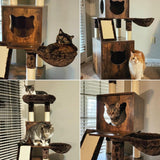 YITAHOME Modern Cat Tree with Litter Box Enclosure, Combo Endtable and Large Cat Tower with Basket, 4-in-1 Litter Box Furniture Hidden and Scratching Post for Large Cats YITAHOME