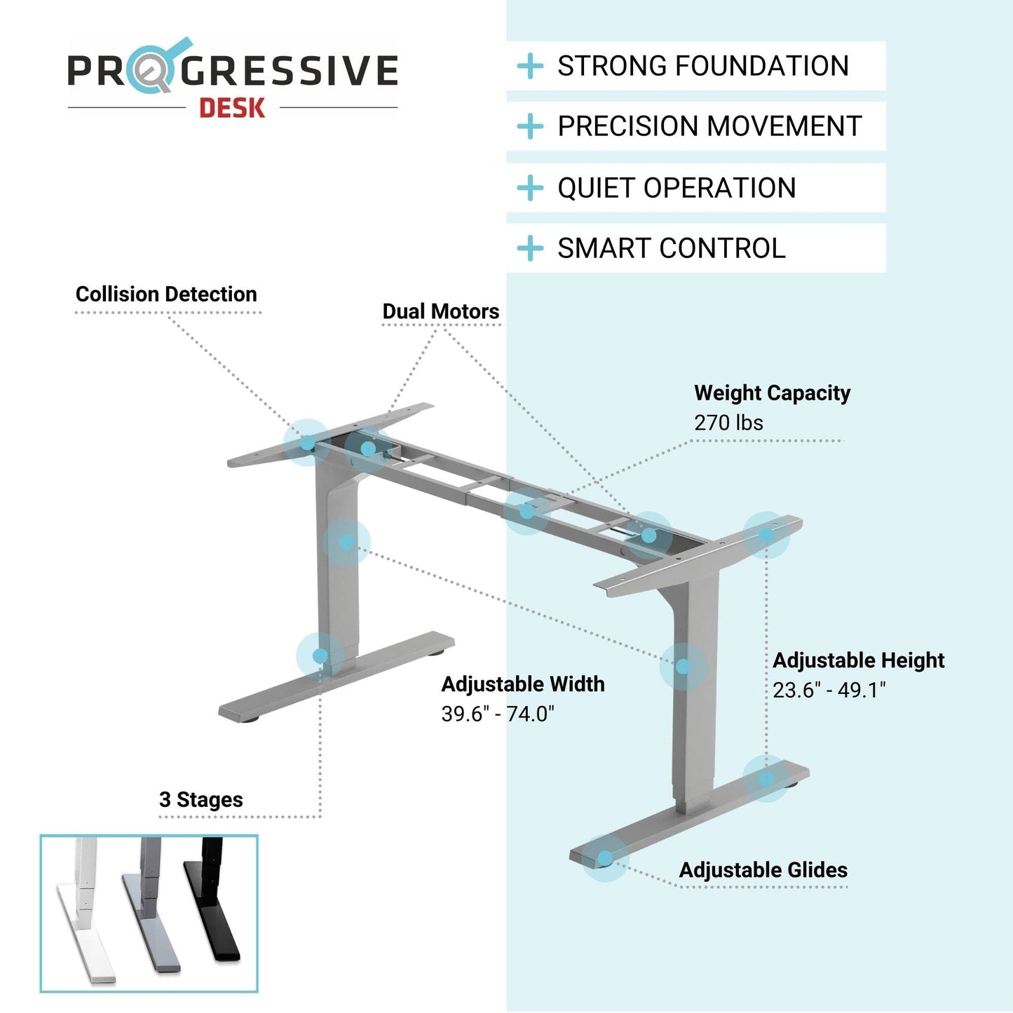 Standing Desk Bamboo top 72×30 - Adjustable Height Large Stand Up - Motorized Ergonomic Raised - Computer Desk for Home and Office