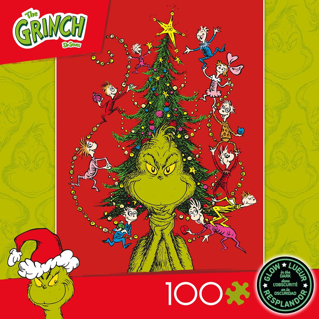 Ceaco - Dr. Seuss - The Grinch - Glow in The Dark - 100 Piece Jigsaw Puzzle Ceaco