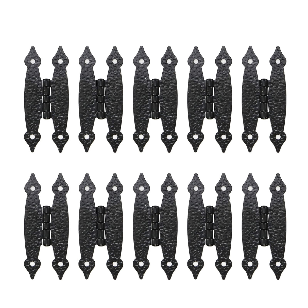 Pastlla 10pcs Cabinet Hinge Antique H Hinges Cold Rolled Steel Flat Hinges Decorative Hinges Hardware for Cabinet Cupboard Jewelry Box Door Black 3.5 Inch Pastlla