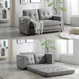 MWrouqfur Folding Futon Sleeper Sofa with Pull Out Couch Bed,Modern Velvet Loveseat Sleeper Convertible to Full Size Floor Couches Bed for Living Room Bedroom Small Space (Gray) MWrouqfur