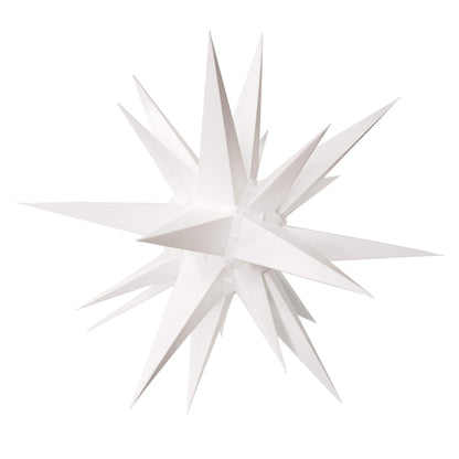 Elf Logic 21" Large Warm White LED Moravian Star - Hanging Outdoor Christmas Light - Use as Holiday Decoration, Porch Light, 3D Fixture, Advent Star, Wedding & Ballroom Venue Decor - Assembly Required