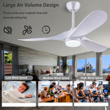 QUTWOB 36" Ceiling Fans with Light and Remote Controll, Reversible DC Motor Indoor/Outdoor 3 Blade Modern Ceiling Fan for Kids Room, Bedroom and Living Room (White) QUTWOB