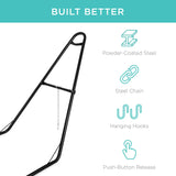 Best Choice Products Adjustable Portable Hammock Stand, Outdoor Patio Weather-Resistant Steel for 9-14ft Hammocks w/Hanging Hooks, Powder-Coated Finish, Carrying Bag, 450lb Weight Capacity Best Choice Products