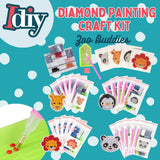 SCS Direct Kid's Birthday Party Diamond Gem Painting Craft Favor Kits -Zoo Buddies- 20 Individually Packaged, All-in-One Packs for Boys & Girls -Fun & Unique Gem Classroom Art Project Activity Gift SCS Direct