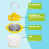 Tasty 4-in-1 Citrus Juicer and Zester, Multifunctional Kitchen Gadget, Dishwasher Safe, 16-Ounce Capacity, 2-Cup, Yellow Tasty