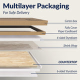 Howizz 4ftx30 x1.5 Desktop Hevea Butcher Block Countertop, Unfinished Solid Wood Butcher Block Table Top for DIY Coffee Table/Workbench Howizz