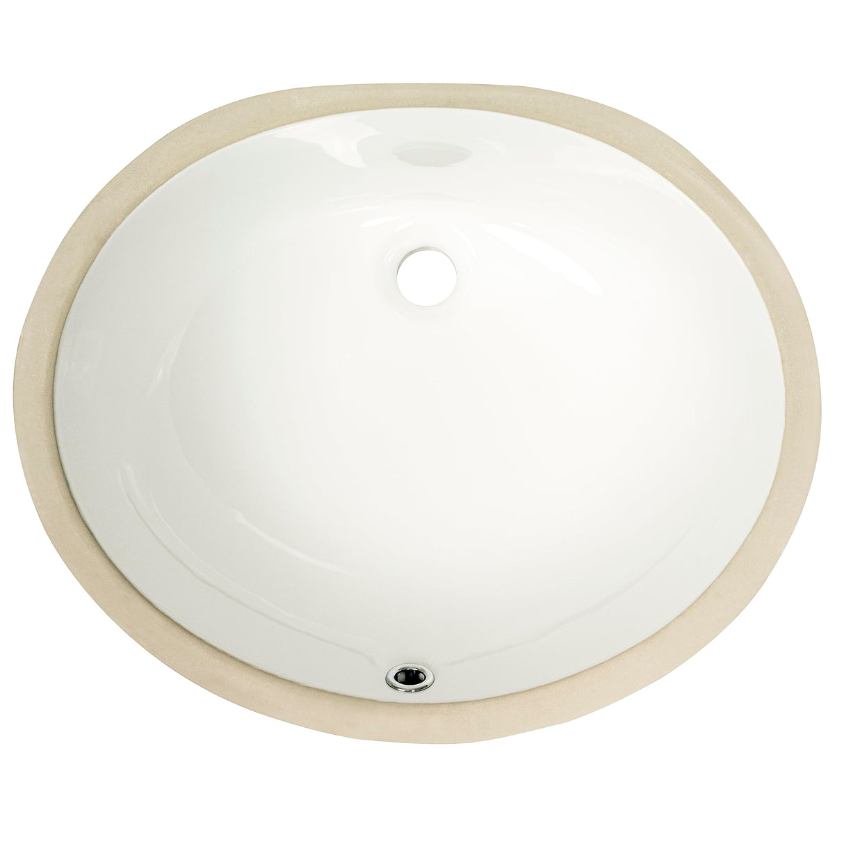 MSI 17 inch x 14 inch Oval Porcelain Ceramic Undermount Bathroom Vanity Vessel Sink, White MSI