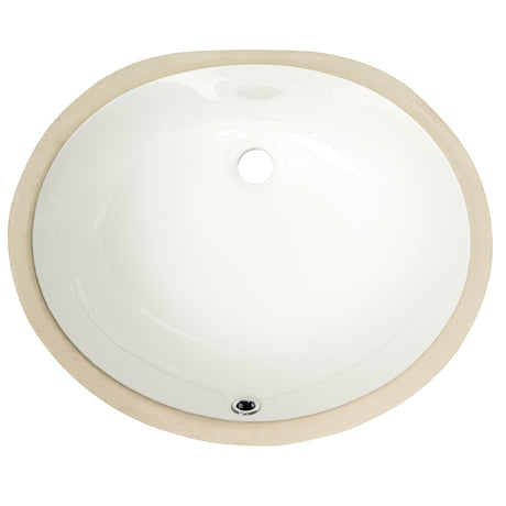 MSI 17 inch x 14 inch Oval Porcelain Ceramic Undermount Bathroom Vanity Vessel Sink, White MSI