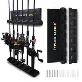 Topline Tackle 2 Set Vertical Fishing Rod Holders for Garage, Wall Mounted Fishing Pole Holders, Fishing Rod Rack for Storage 12 Rods Topline Tackle