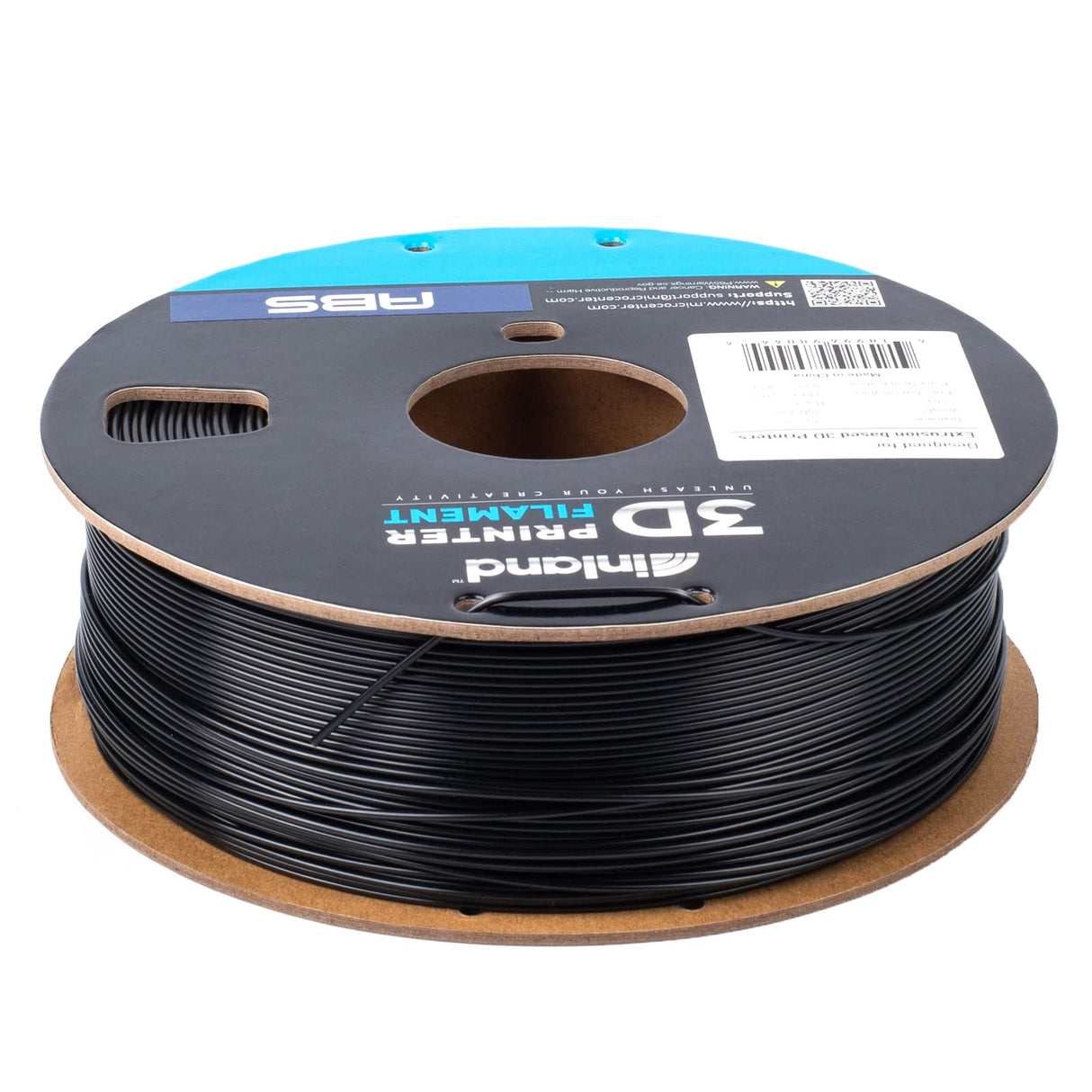 INLAND ABS Filament 1.75mm, ABS 3D Printing Filament, Dimensional Accuracy +/- 0.03 mm - 1kg Cardboard Spool (2.2 lbs) - Heat Resistant Black ABS Filament INLAND