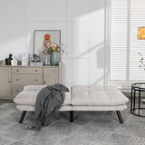 Anwick Futon Sofa Bed Velvet Convertible Futon Sleeper Couch, 71" Sleeper Sofa Bed with Adjustable Backrest, Modern Loveseat Couch for Compact Living Room, Apartment, Office (White) Anwick