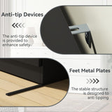 63'' Long Dresser for Bedroom, Double Wide Dresser 6 Drawer Dresser with 14 Organized Compartments, Modern Black Wood Dresser 6 Drawer with Glass Handles, Extra Large Chest of Drawers for Bedroom Gyfimoie