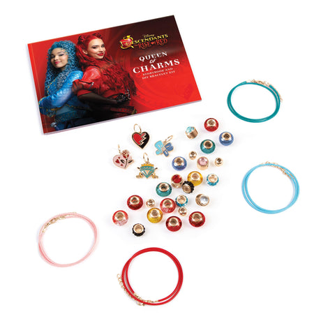 Make It Real: Descendants 4 Rise of Red - Queen of Charms - 34pc DIY Jewelry Kit, Make 4 Character Inspired Bracelets, Disney, Girls & Kids Ages 8+ Make It Real