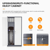 INTERGREAT Metal Storage Cabinet, 72" Armoire Wardrobe Closet with Doors, Storage Cabinet with Doors and Shelves,Tall Cabinet for Home Office, Bedroom, Laundry Room(New Gray) INTERGREAT