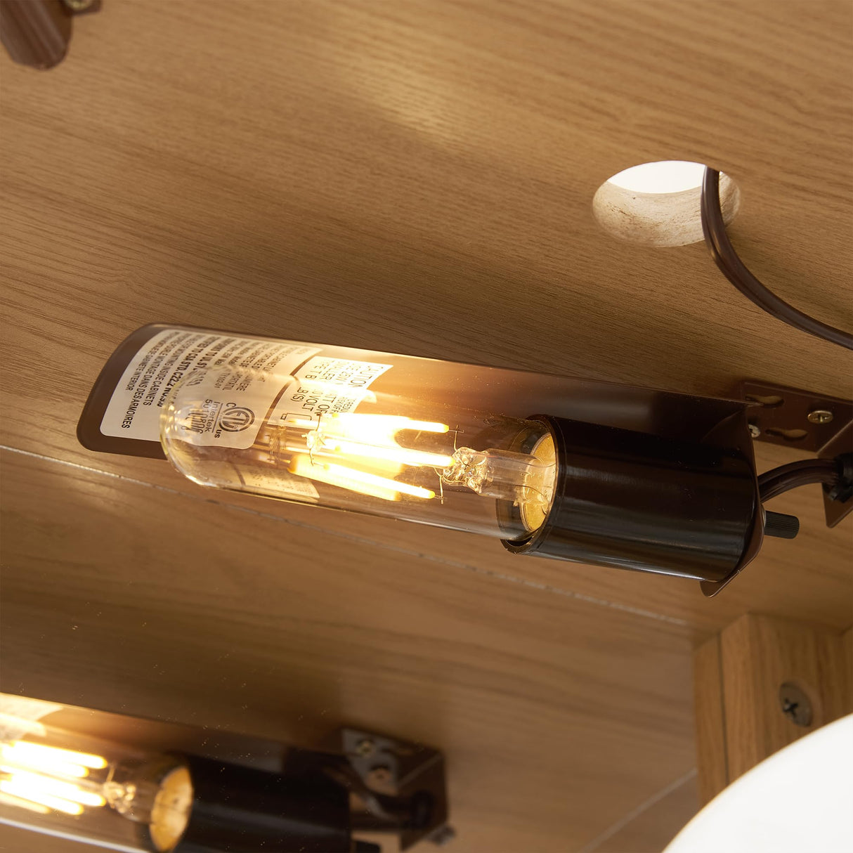 TRJQBCC 69" H Lighted Corner Display Cabinet, Curio Corner Glass Cabinet w/Adjustable Shelves & Glass Door, 5-Tier Wooden Storage Display Case w/Mirrored Back Pane for Living Room(Light Oak) TRJQBCC