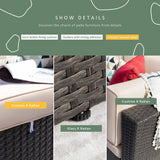 Devoko Patio Furniture Sofa Sets Outdoor All-Weather Sectional Corner Sofa and Armless Sofa (Beige, 2 PCS Patio Sofa Set) Devoko