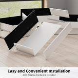 Flamaker 6 Drawer Dresser Chests for Bedroom, Storage Dressers Organizer with Anti-Tilt Devices, Modern Wide Wood Chest of Drawers for Living Room Hallway Entryway (Black) Flamaker