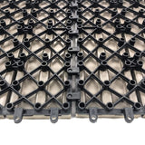 RevTime Easy DIY Wood-Plastic Deck Tiles 12" x 12" x 3/4”, Outdoor Garden, Interlocking Outdoor Deck Floor, Patio Area, Patio Paver, Gray (9 pcs in a Pack) RevTime