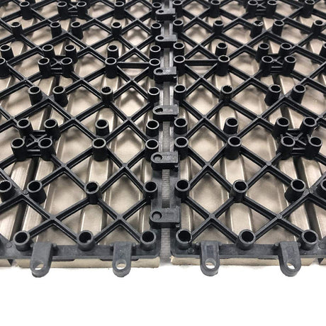 RevTime Easy DIY Wood-Plastic Deck Tiles 12" x 12" x 3/4”, Outdoor Garden, Interlocking Outdoor Deck Floor, Patio Area, Patio Paver, Gray (9 pcs in a Pack) RevTime
