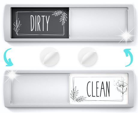Stylish Dishwasher Magnet Clean Dirty Sign - 2 by 7 Inch - Ideal Clean Dirty Magnet for Dishwasher - Kitchen Organizer and Gadget - Nice Office, Home Farmhouse Decor ASSURED SIGNS