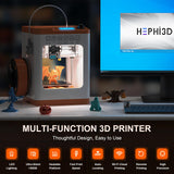 Newest Tina2S 3D Printer, HEPHI3D 3D Printers WiFi Cloud Printing Auto Bed Leveling, Fully Assembled Mini 3D Printers for Beginners, Silent Print, Fully Open Source DIY 3D Printers for Home, School HEPHI3D
