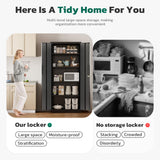 Greenvelly Metal Pantry Cabinet, 63”Tall Black Kitchen Pantry Storage Cabinets with 2 Lock Doors and 4 Adjustable Shelves for Home Office, Dinning Room,Garage Greenvelly