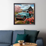CEOVR Truck Diamond Painting Kits, Truck Flower Diamond Art Dots for Adults 5D Full Drill DIY Gem Art for Beginner, Adult Crafts Kits Arts and Crafts Wall Decor for Home Office 12x12in CEOVR