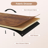 HAUOMS TV Stand Dresser for 65 Inch TV, 63" W Dresser with LED Lights & Power Outlets, Rustic Brown Long Dresser with 12 Fabric Drawers, Entertainment Center with Shelves,for Bedroom HAUOMS