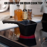 Cast Iron Sauce Pot with BBQ Mop Brush – Small Cast Iron Basting Pot & Mop Brush for Grilling, Smoking, and Saucing – BBQ Mop Brushes for Sauce, 24 Oz Shop Square