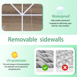 LIULINREST 10x30FT Outdoor Wedding Tents for Parties, Heavy Duty Canopy Event Tent with 5 Removable Sidewalls and Windows, Waterproof Gazebo Shelter for Weddings, BBQs & Events (White, 10X30FT-5Sides) LIULINREST