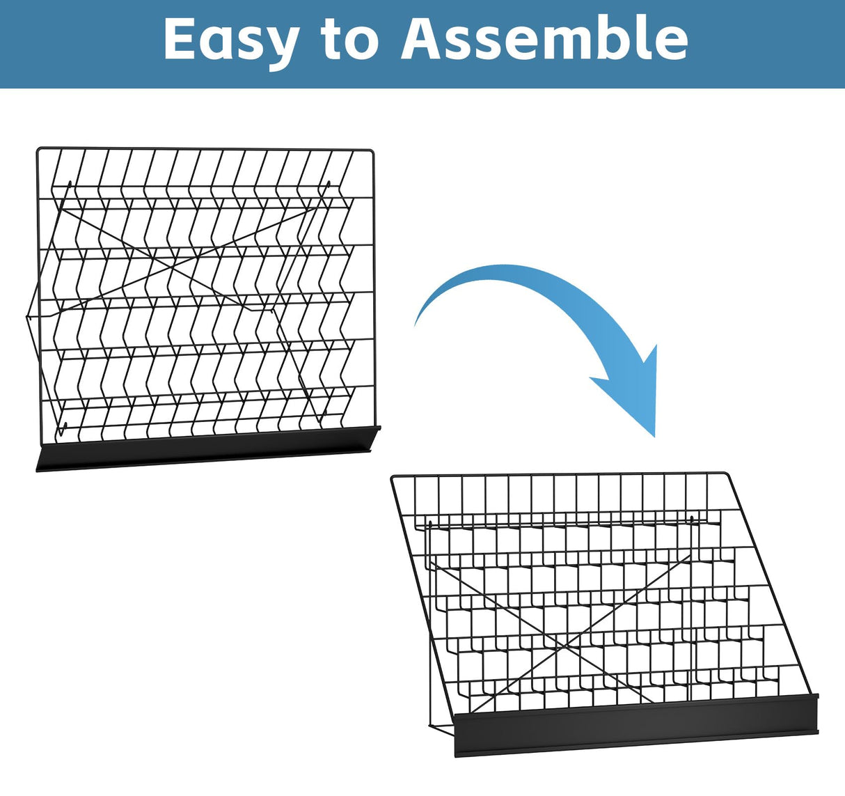 ybaymy 6-Tier 30" Wide Metal Magazine Holders,Wire Countertop Rack with Sign Channel,Retail Book Brochure Magazine Display Stand Literature Greeting CD Card Rack for Book Signing,Vendor Booth ybaymy