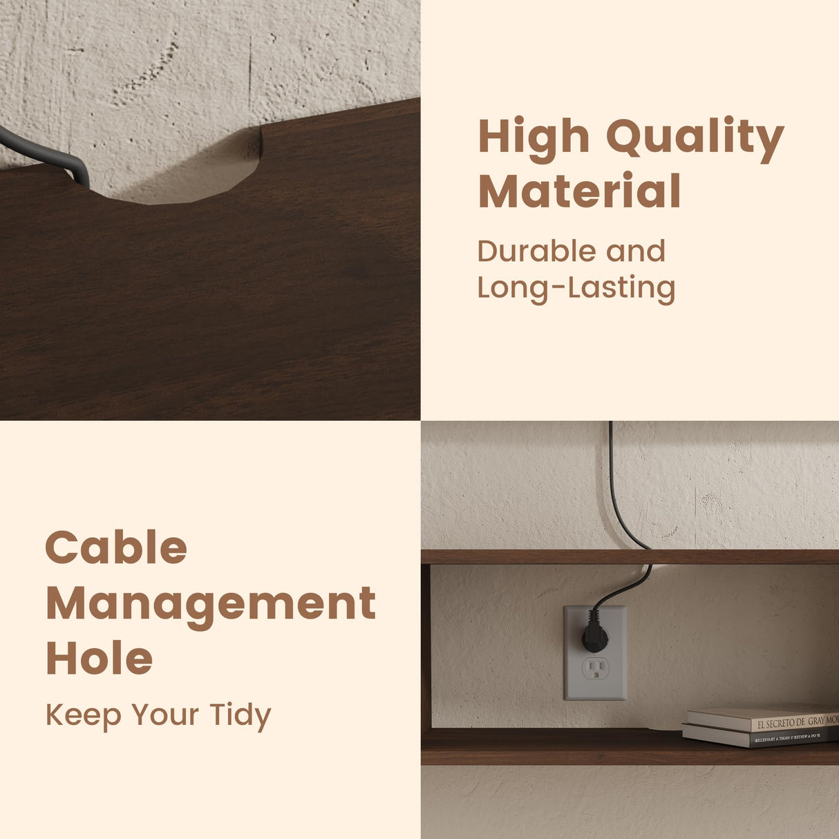 EROMMY Modern Rattan Floating TV Stand, Rectangular Wall-Mounted Floating Stand for TVs with Doors, Entertainment Center for Under TV Storage, 57 inch, Caramel Oak EROMMY