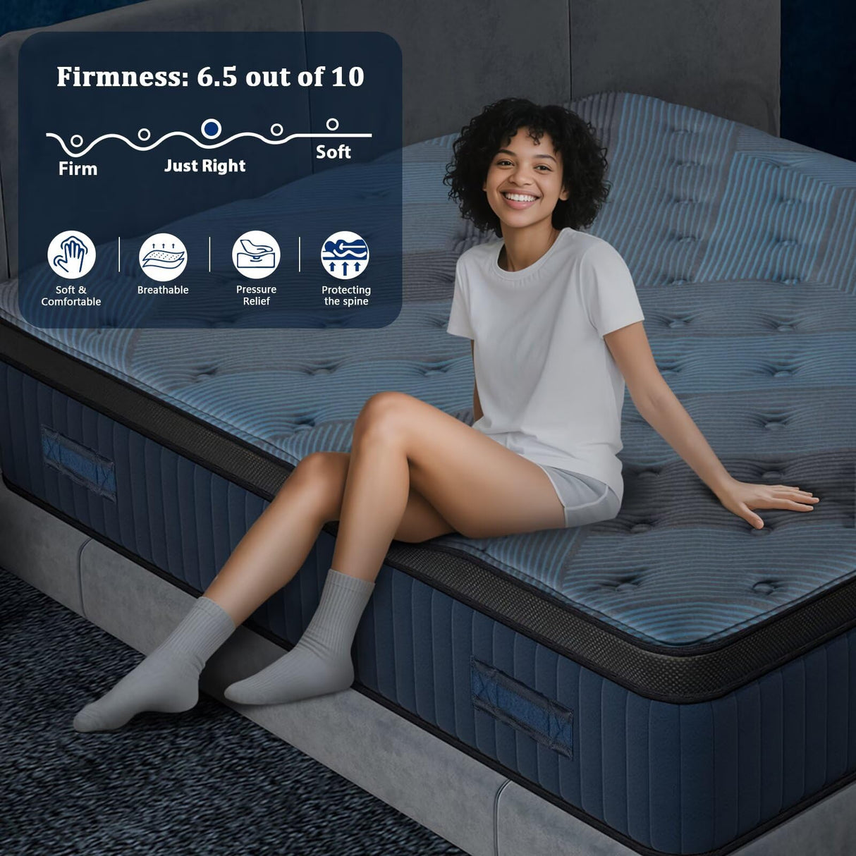 12 Inch Twin Size Mattress in a Box, Medium Firm Hybrid with Lumbar Foam and Zoned Pocket Springs for Pressure Relief and Edge Support Generic